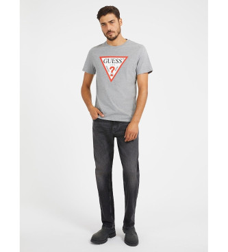 Guess T-shirt met driehoeklogo grijs