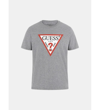Guess Trikotna majica z logotipom sive barve