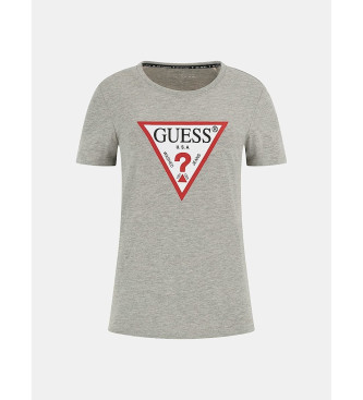Guess T-shirt com logtipo triangular cinzento