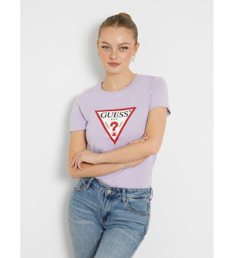 Guess Camiseta logotipo tringulo lila
