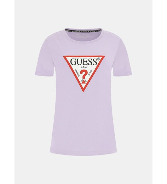 Guess T-shirt  logo triangulaire lilas