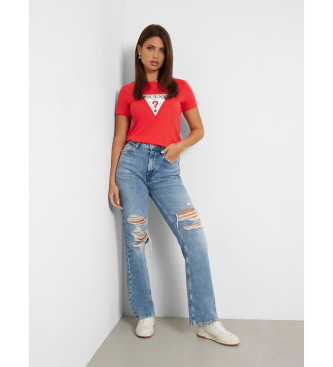 Guess T-shirt com logtipo triangular vermelho