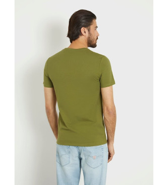 Guess T-shirt com logtipo triangular verde