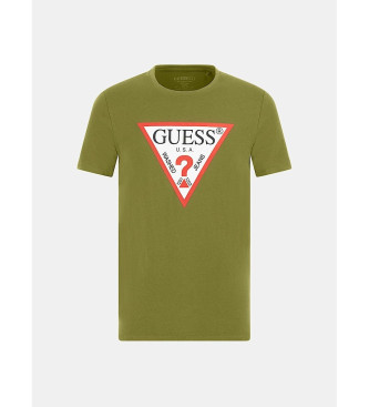 Guess Zielona koszulka z trójkątnym logo