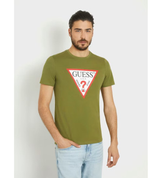 Guess Green triangle logo T-shirt