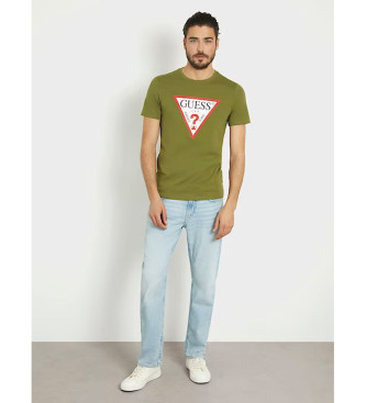 Guess Green triangle logo T-shirt