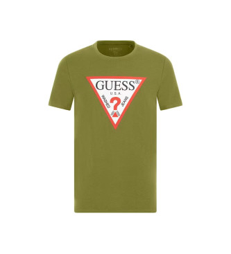 Guess Green triangle logo T-shirt