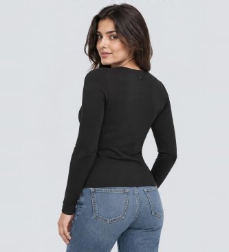 Guess T-shirt Savanna med triangel leopard svart