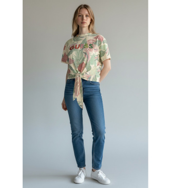 Guess T-shirt Script Crop multicolorida