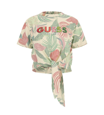 Guess T-shirt Script Crop multicolorida