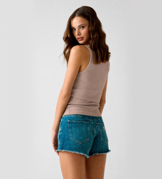 Guess Regata com logo bordado taupe
