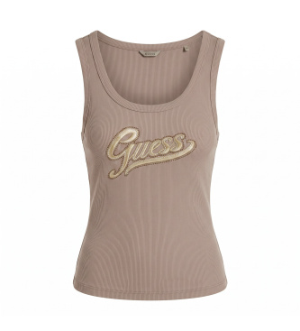 Guess Regata com logo bordado taupe