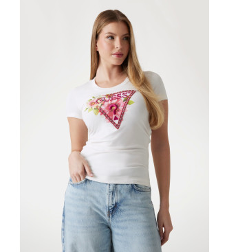 Guess T-shirt  perles triangulaires blanc