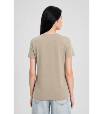 Guess T-shirt Trekant med beige perler
