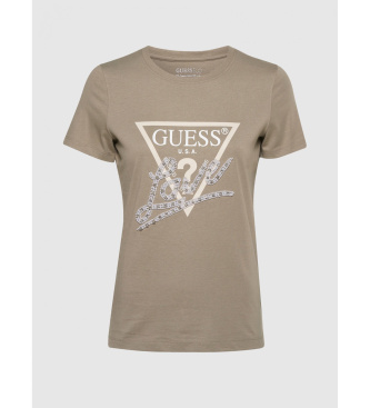 Guess T-shirt Trekant med beige perler