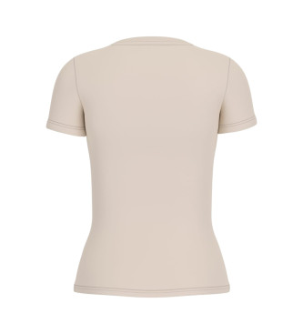 Guess Camiseta triangulo flores beige