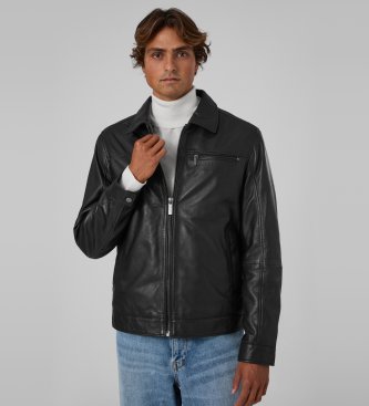 Guess Giubbotto aviatore in pelle nera