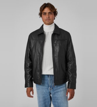 Guess Giubbotto aviatore in pelle nera
