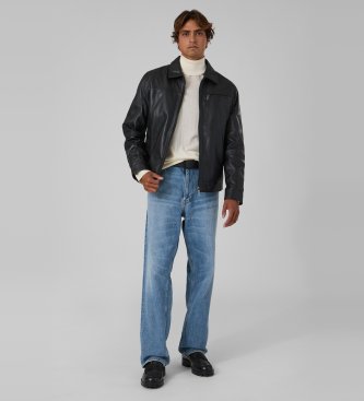 Guess Giubbotto aviatore in pelle nera