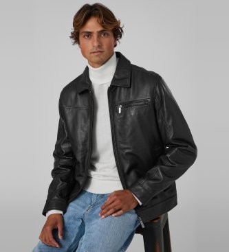 Guess Giubbotto aviatore in pelle nera