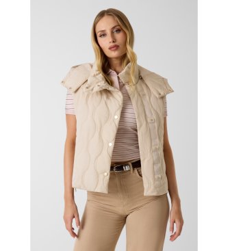 Guess Beige padded vest with hood