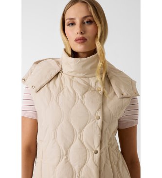 Guess Beige padded vest with hood