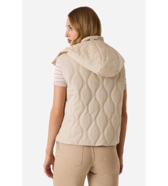 Guess Beige padded vest with hood