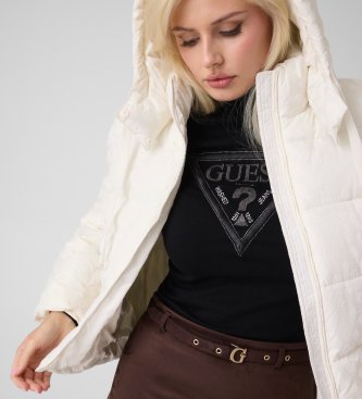 Guess Giacca trapuntata cropped Daisy con logo bianco