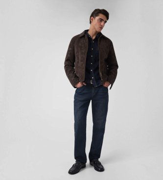 Guess Biker-Jacke aus Kunstleder mit Monogramm braun