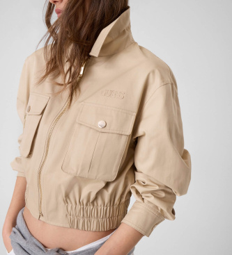 Guess Giacca utility cropped beige