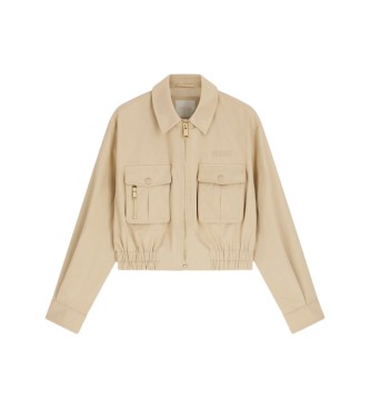 Guess Giacca utility cropped beige