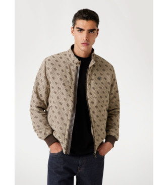 Guess 4G Logo-Jacke Jacquard braun