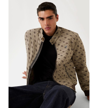 Guess 4G Logo-Jacke Jacquard braun
