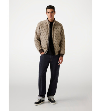 Guess 4G Logo-Jacke Jacquard braun