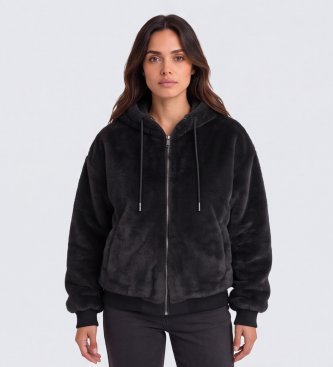 Guess Veste Lucrezia en fourrure synthétique avec logo noir