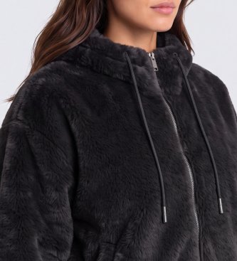 Guess Veste Lucrezia en fourrure synthétique avec logo noir