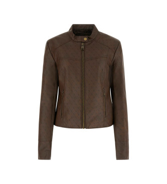 Guess Nuova giacca marrone con logo Anita