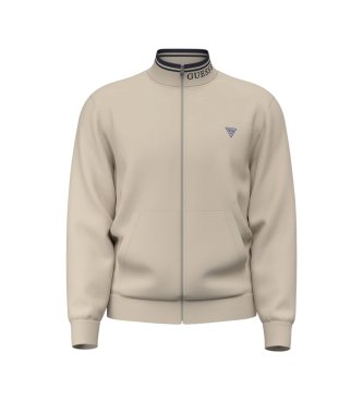 Guess Beige zip-up trucker jacket