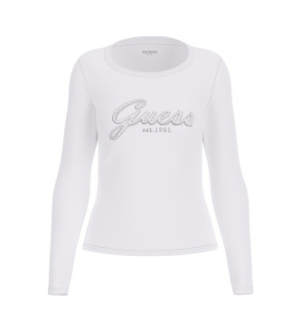 Guess Camiseta Embro Script blanco