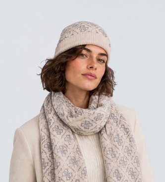 Guess Gray hat and scarf set