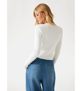 Guess Crdigan de punto acanalado blanco