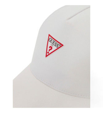 Guess Biała czapka z trójkątnym logo