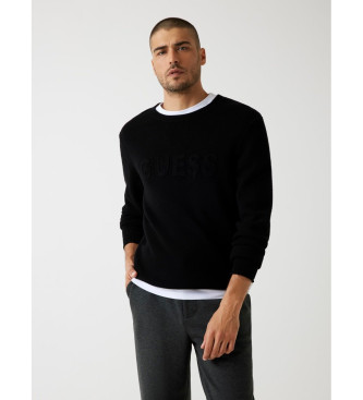 Guess Jumper med prglad logotyp svart