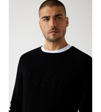 Guess Jumper med prglad logotyp svart