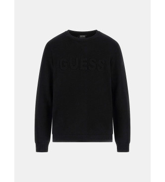 Guess Jumper med prglad logotyp svart