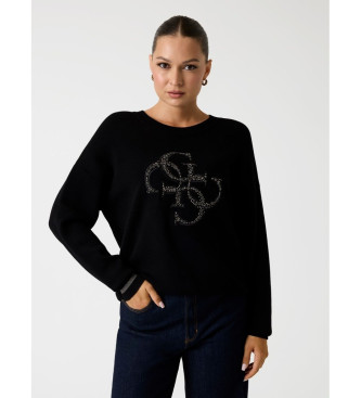 Guess Jersey con logotipo y tachuelas negro