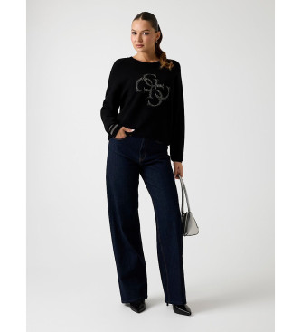 Guess Jersey con logotipo y tachuelas negro