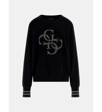 Guess Jersey con logotipo y tachuelas negro