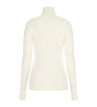 Guess Pull  col roul avec logo triangulaire blanc cass