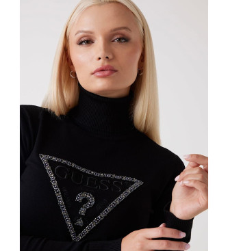 Guess Pull  col roul avec logo Triangle noir